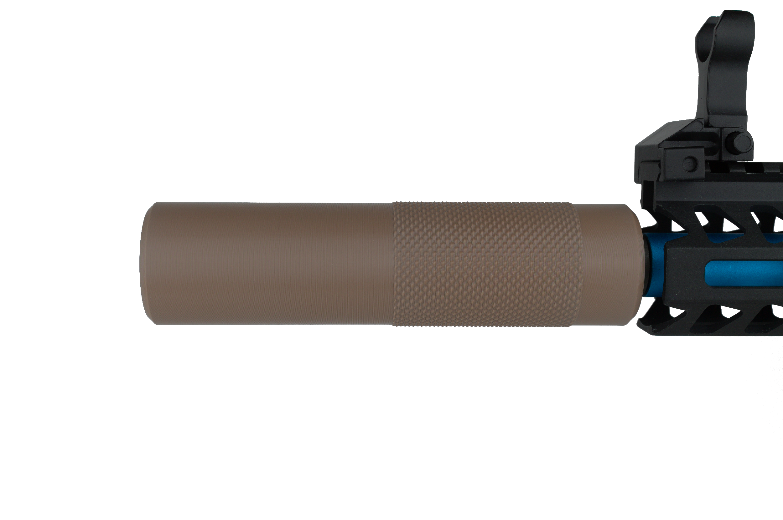 MJM-15 Knurled Airsoft Mock Suppressor 14mm CCW FDE (Flat Dark Earth)