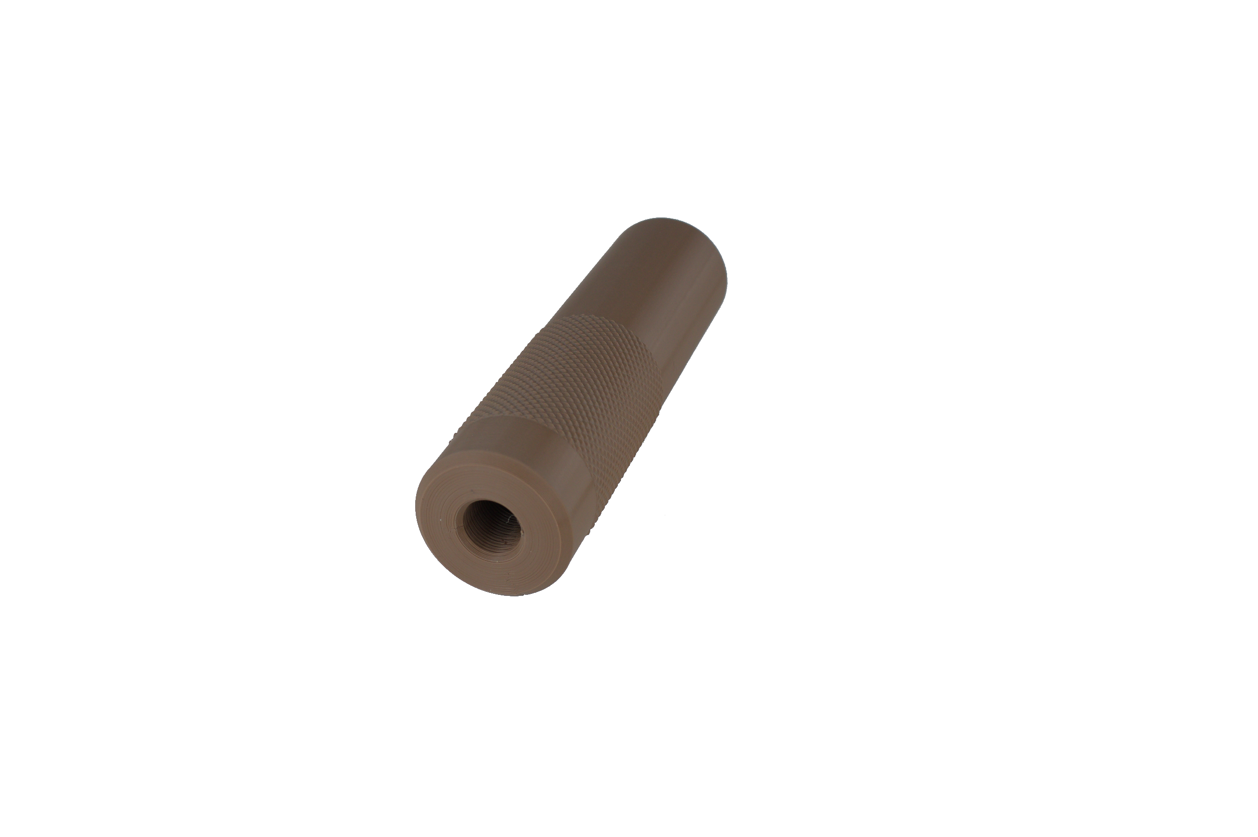 MJM-15 Knurled Airsoft Mock Suppressor 14mm CCW FDE (Flat Dark Earth)