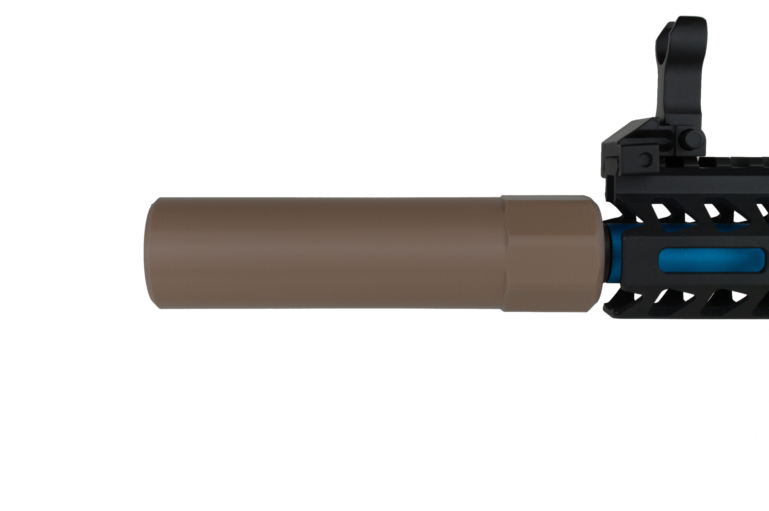 MJM-4 Octagonal (Slim fit 30mm OD) Airsoft Mock Suppressor 14mm CCW - Tan