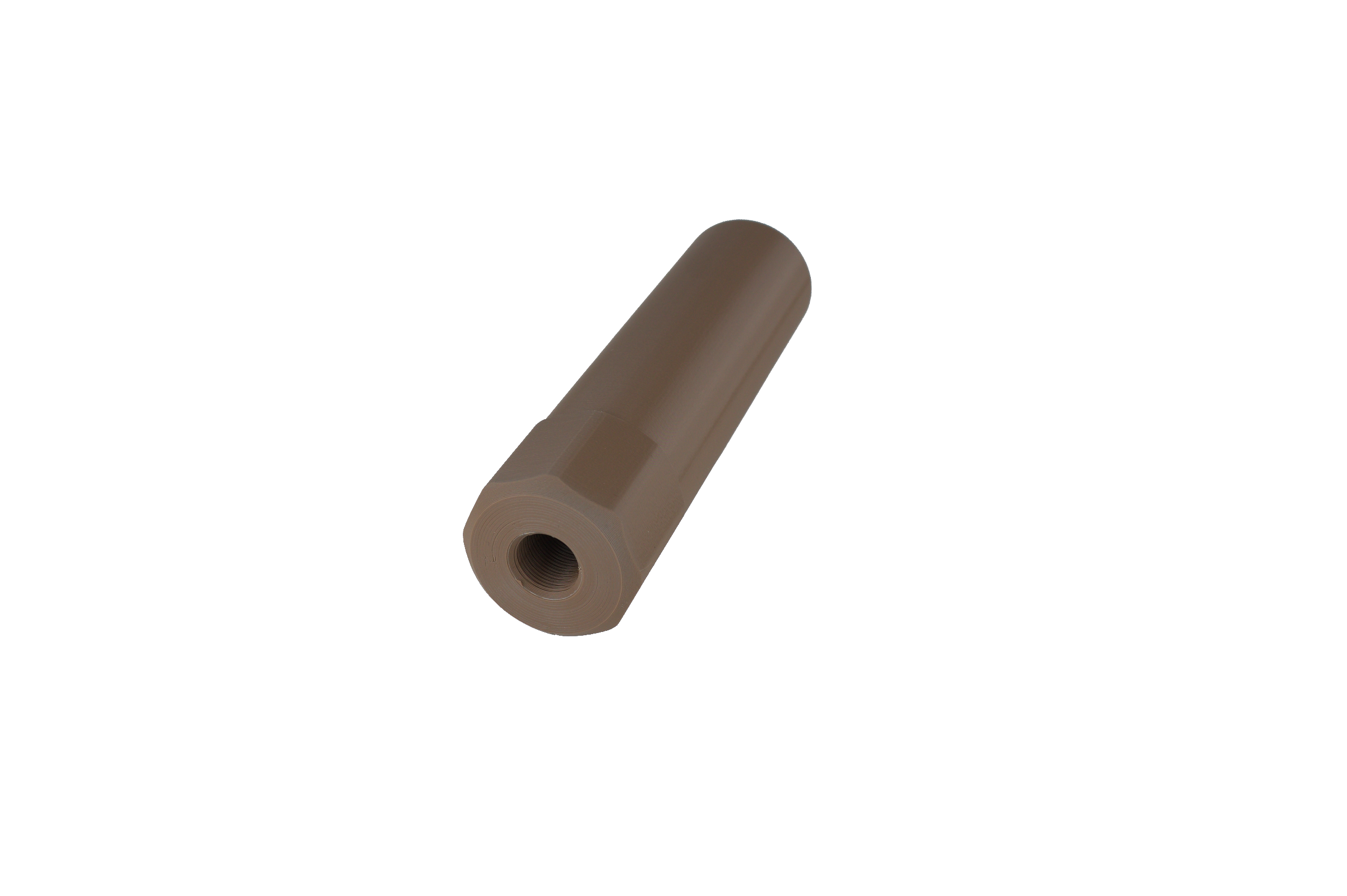 MJM-4 Octagonal Airsoft Mock Suppressor 14mm CCW - Tan