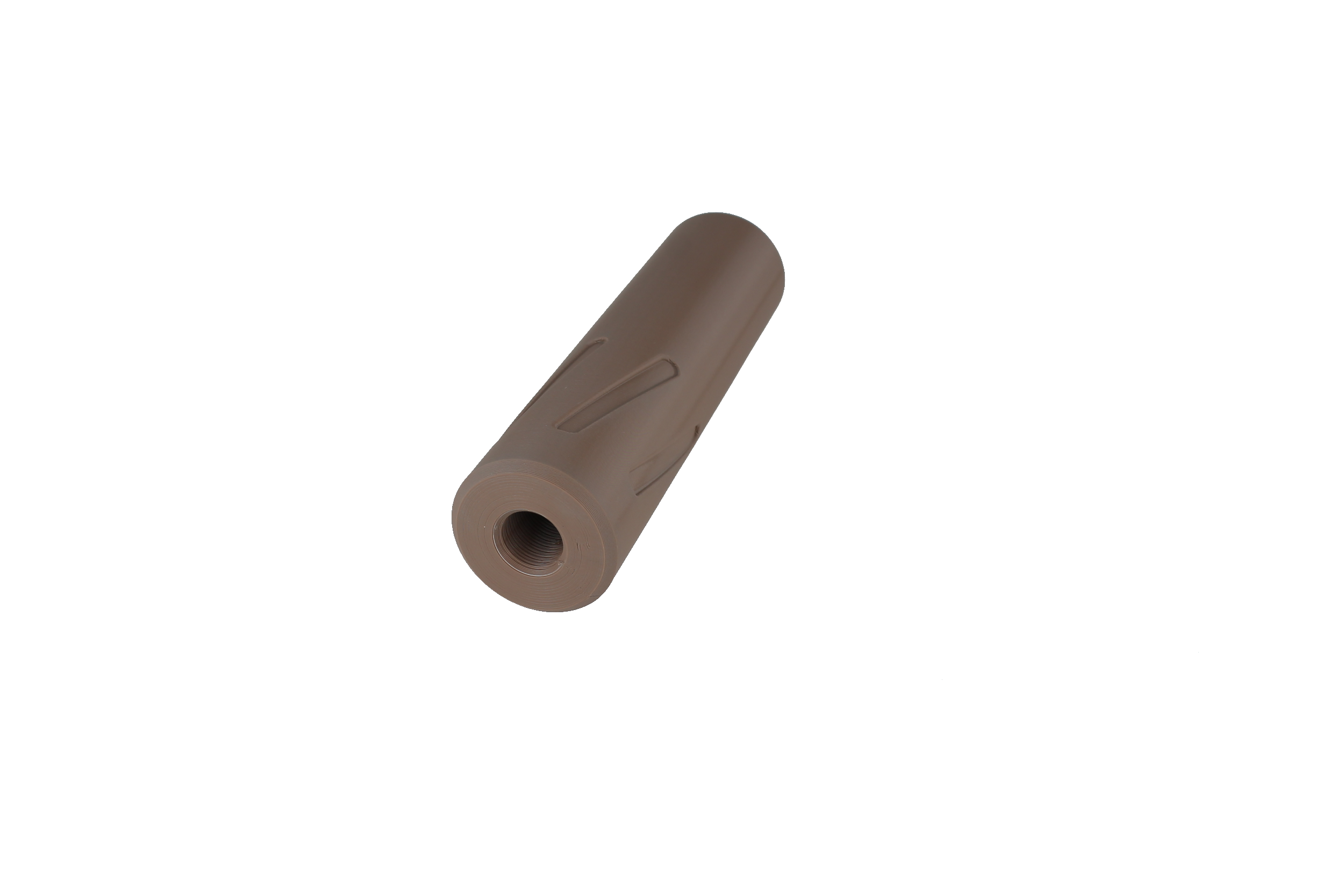 MJM-5 Spiral Flute Airsoft Mock Suppressor 14mm CCW FDE (Flat Dark Earth)
