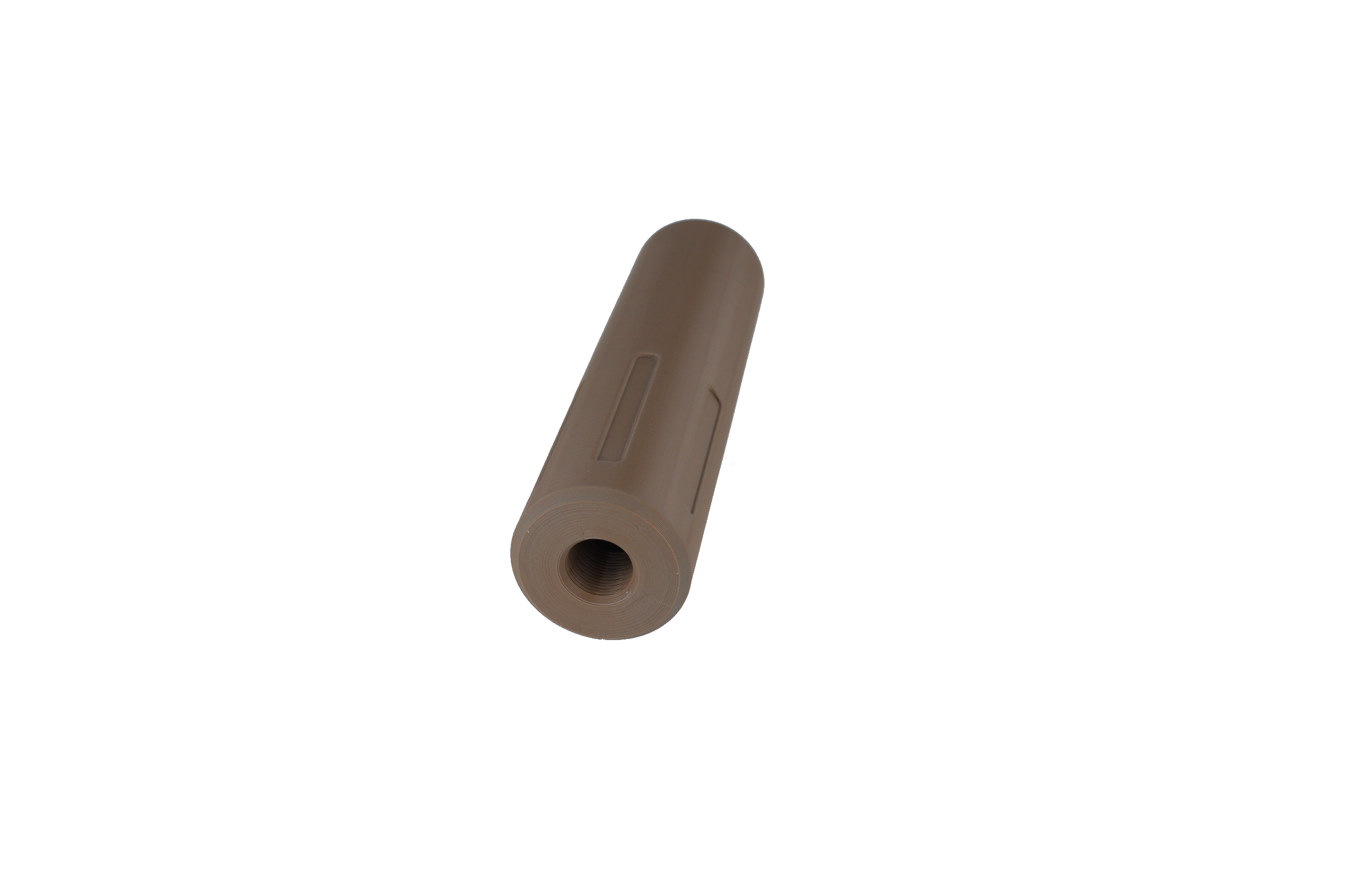 MJM-7 Straight Flute Airsoft Mock Suppressor 14mm CCW FDE (Flat Dark Earth)